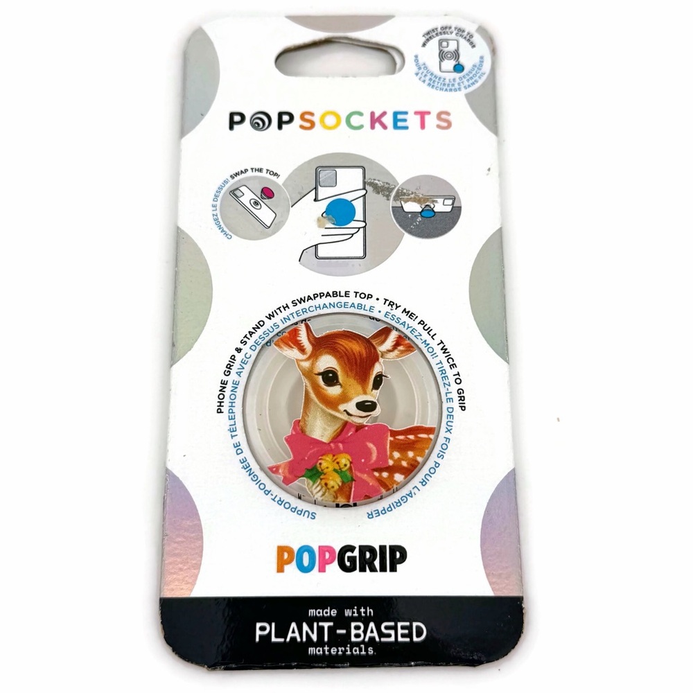 PopSockets PopGrip Baby Deer with Pink Bow